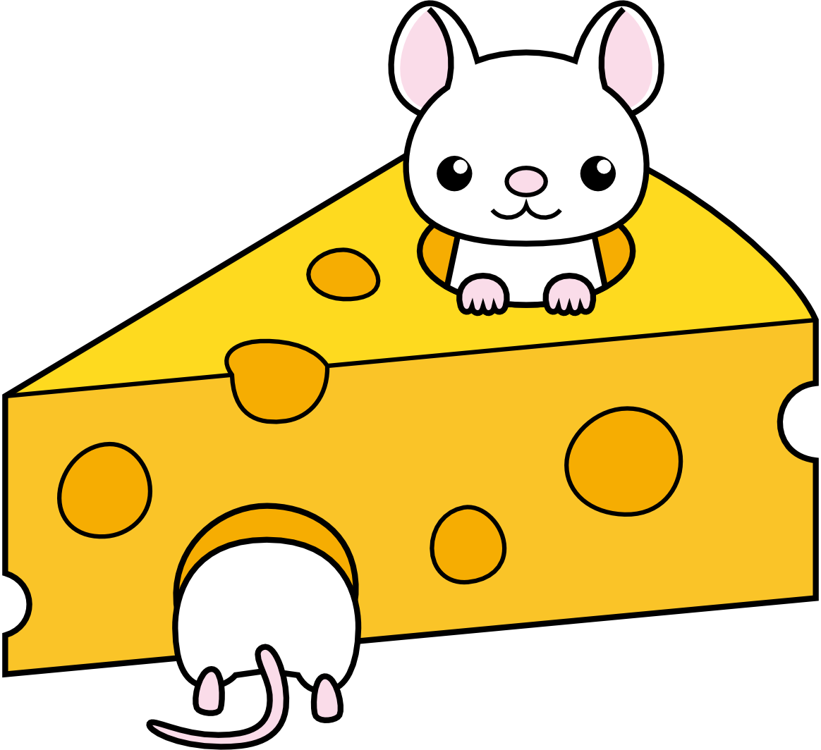 ネズミとチーズ（印刷用カラー）